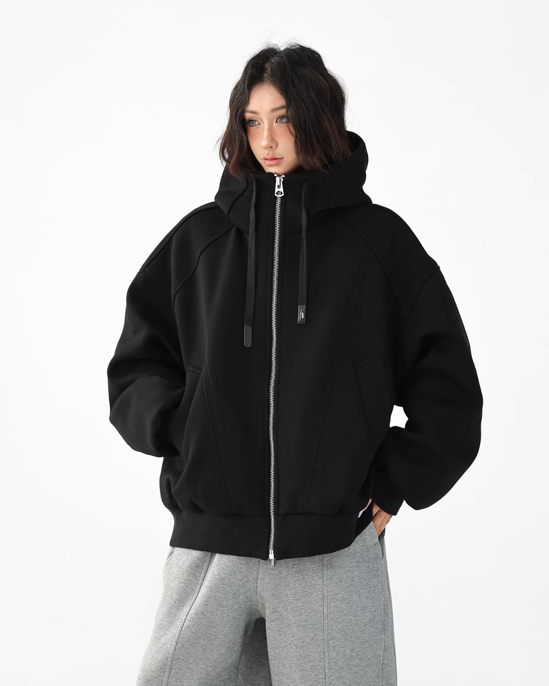 Stand Collar Hoodie Zip Jacket ACS0358