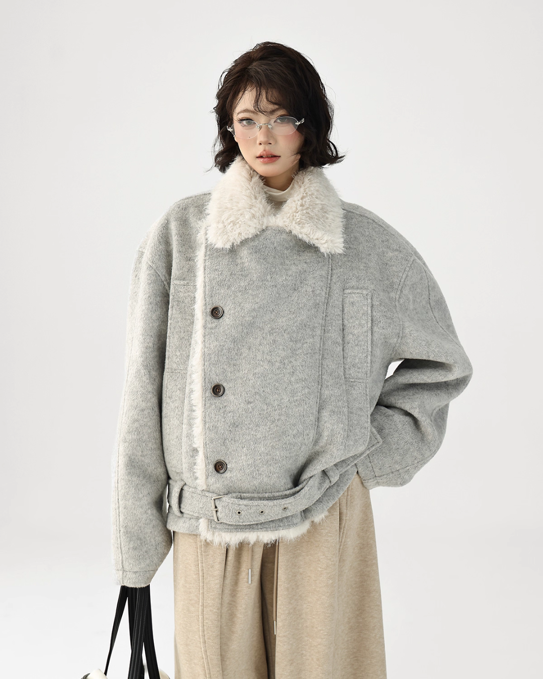 Fur Collar Trench Coat  ACS0346