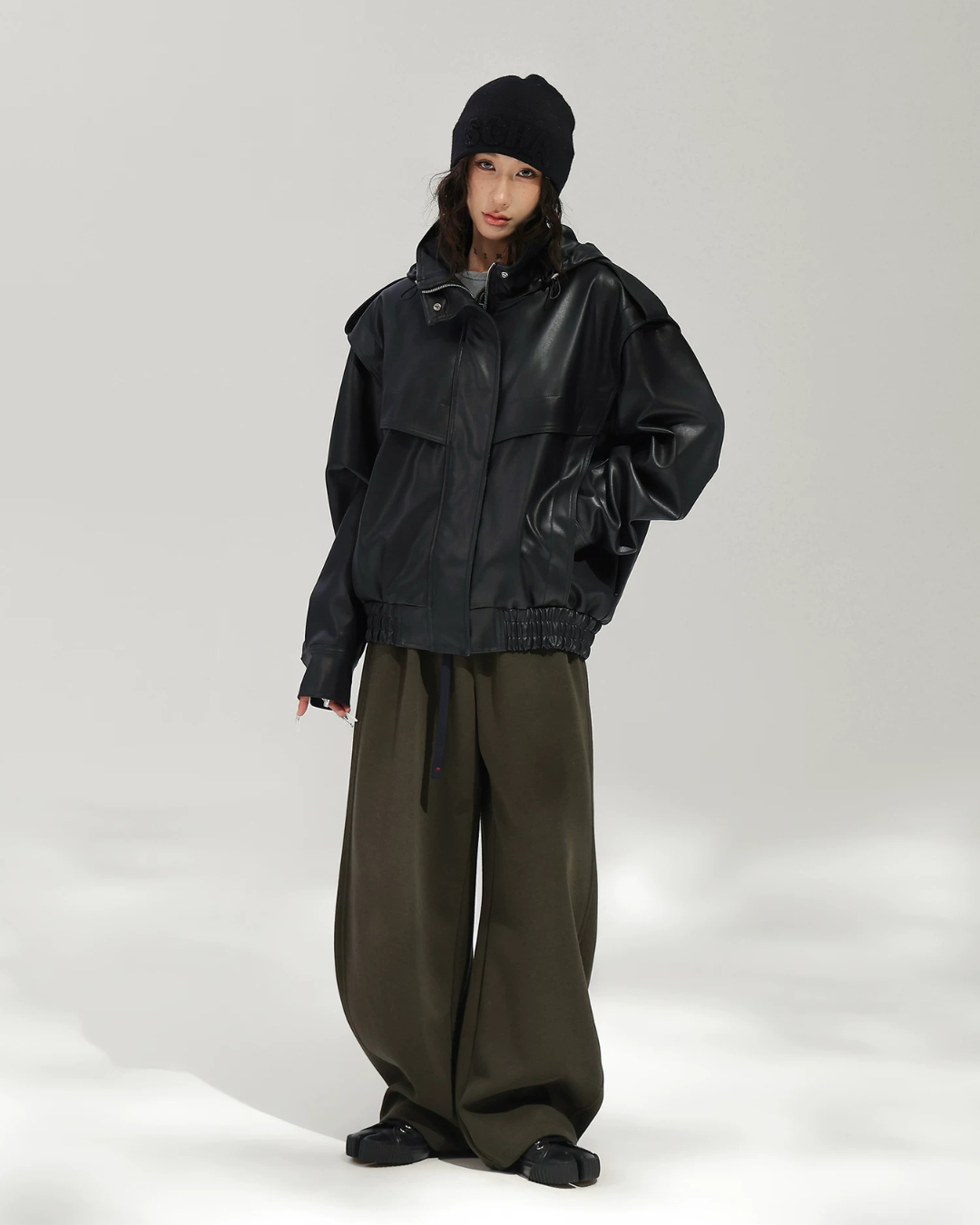 Layered Design Wide Sweatpants ACS0391