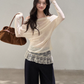 Lace Off Shoulder Knit Tops WDB0020