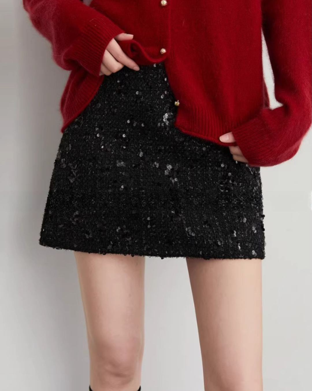 Champagne Tweed Mini Skirt DPY0077