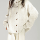 Stand Collar Ribbed Knit Cardigan ACS0392
