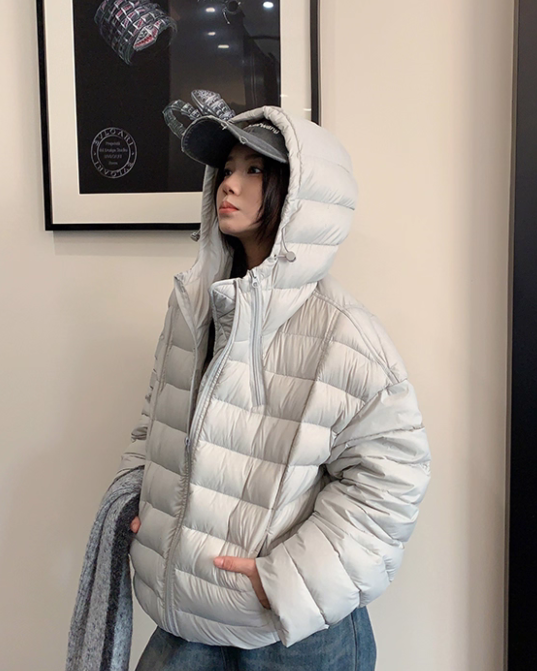 Mid-Length Down Hood Jacket YLS1010