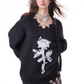 Front Rose Design Loose Knit ZZF0342