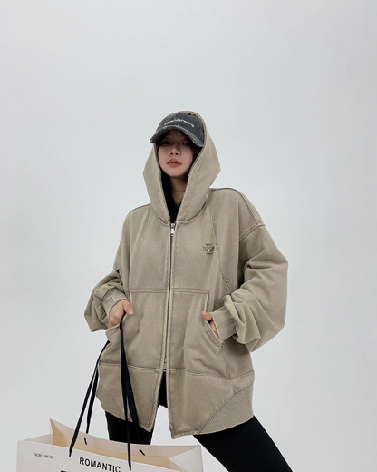 Double Zip Hooded Jacket YLS0803