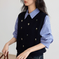 College Style Embroidered Knit Vest VAS0140