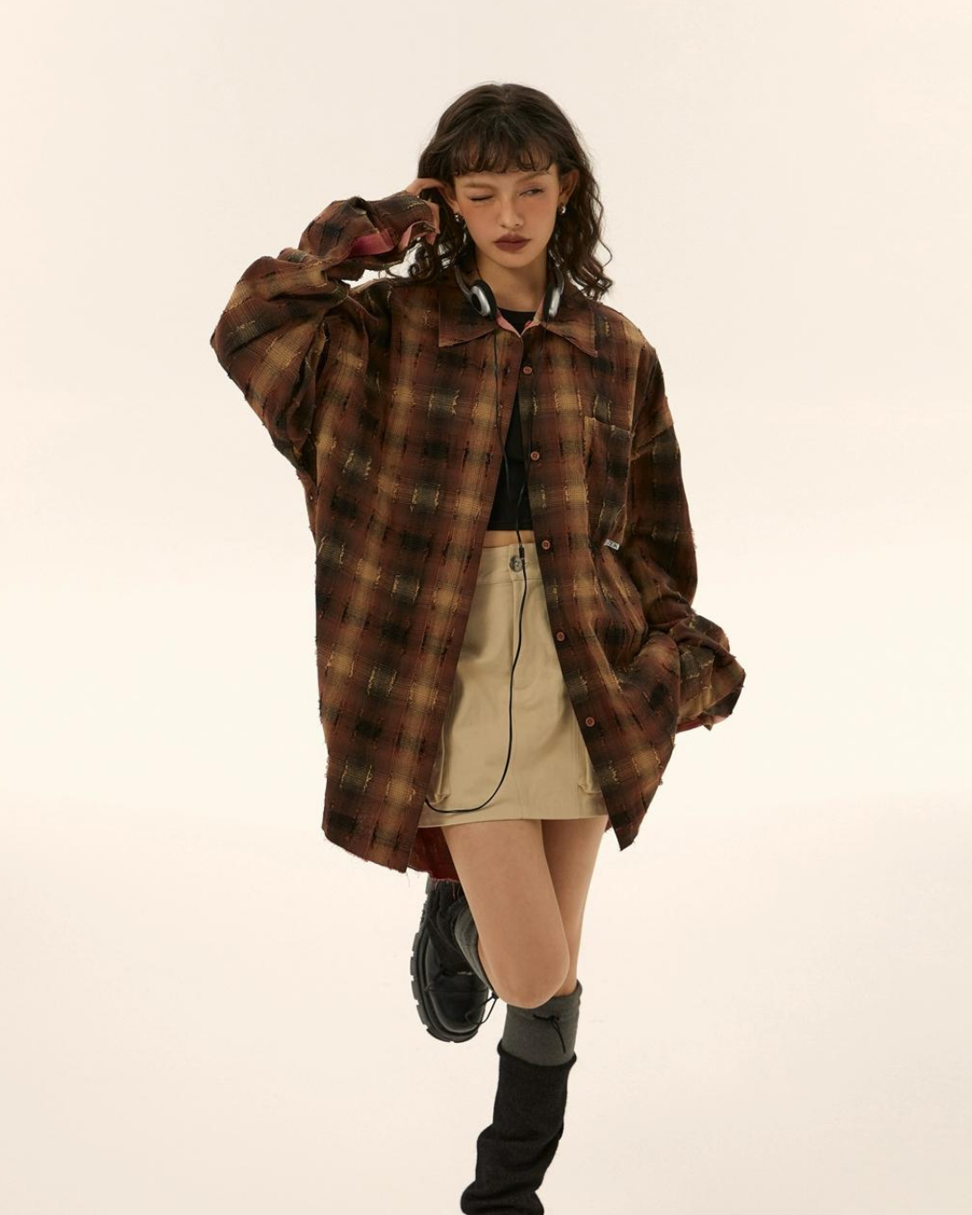 Reversible Vintage Plaid Shirt EZK0013