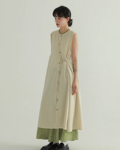 Boat Neck Sleeveless Long Dress EPR0002