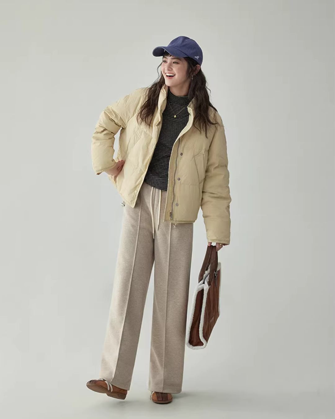 Stand Collar Short Down Jacket AMU0048
