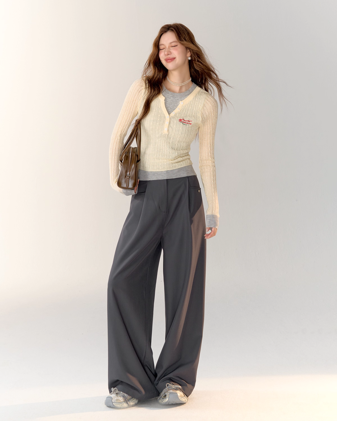Race Ribbon Loose Slacks Pants ASG0061