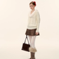 Fur Collar Cable Knit Top ASG0077