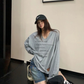 V-Neck Print Long Sleeve T-Shirt  YLS1044