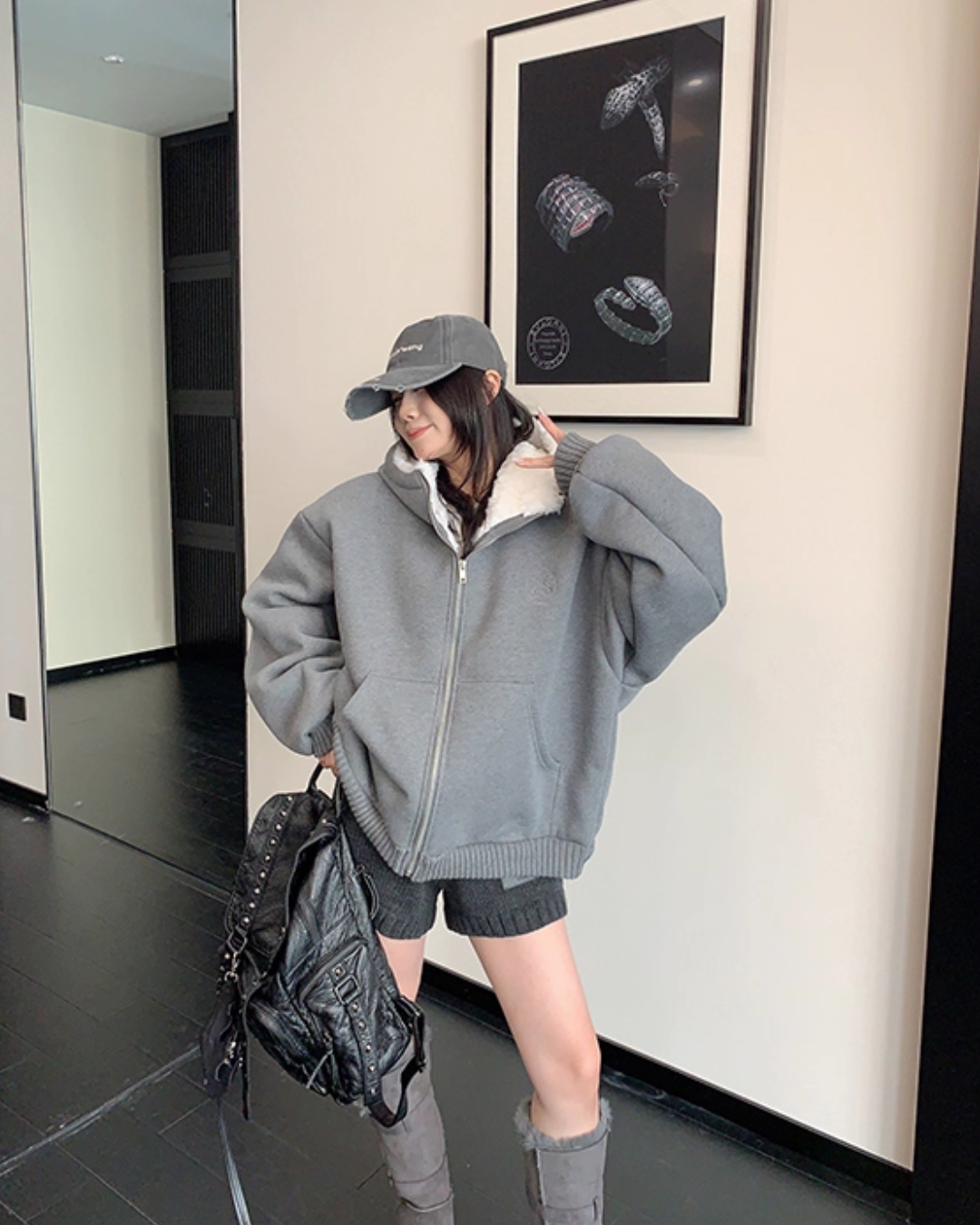 Fleece Lined Knit Hoodie YLS1007