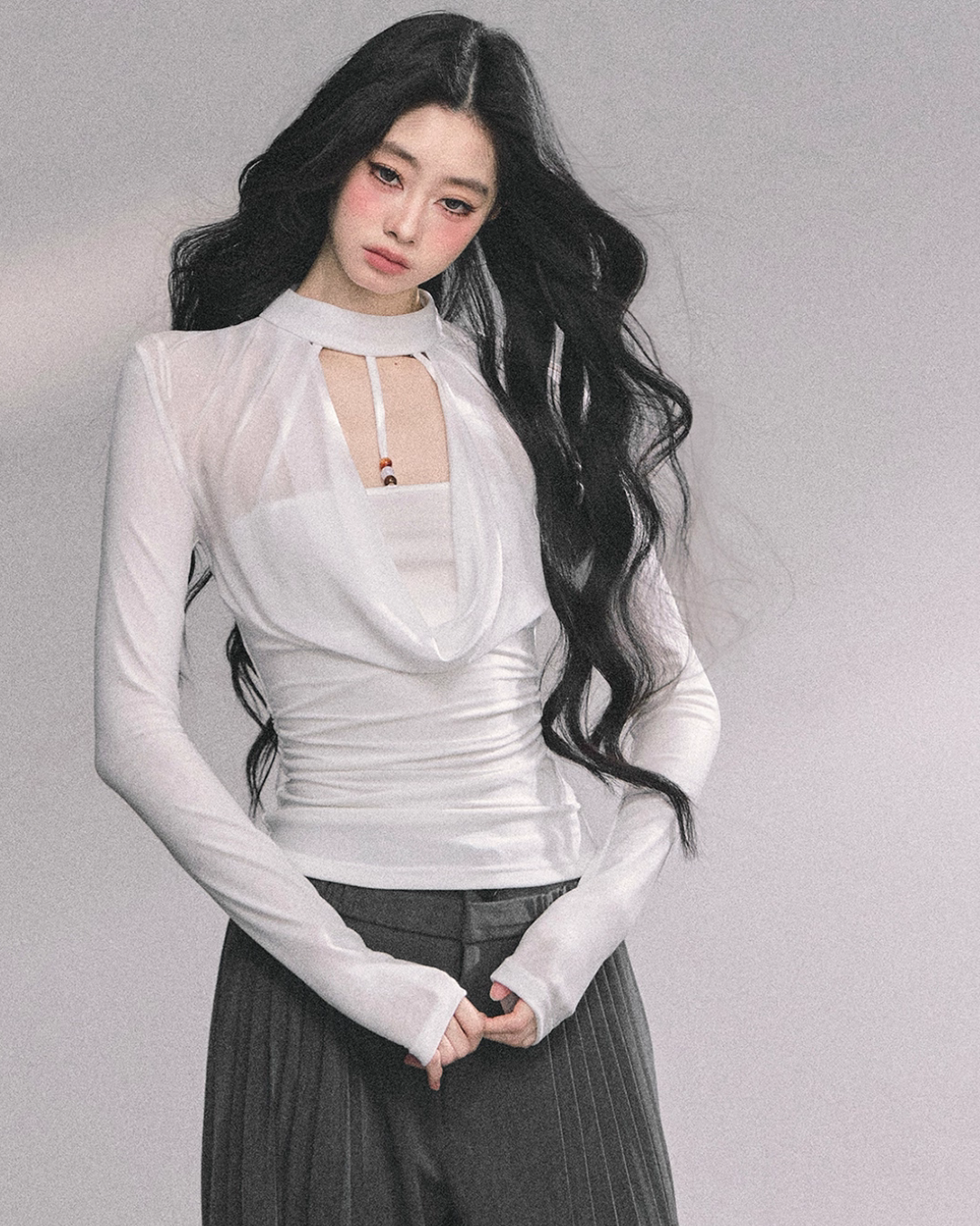 Choker Style Long Sleeve Top LAS0043