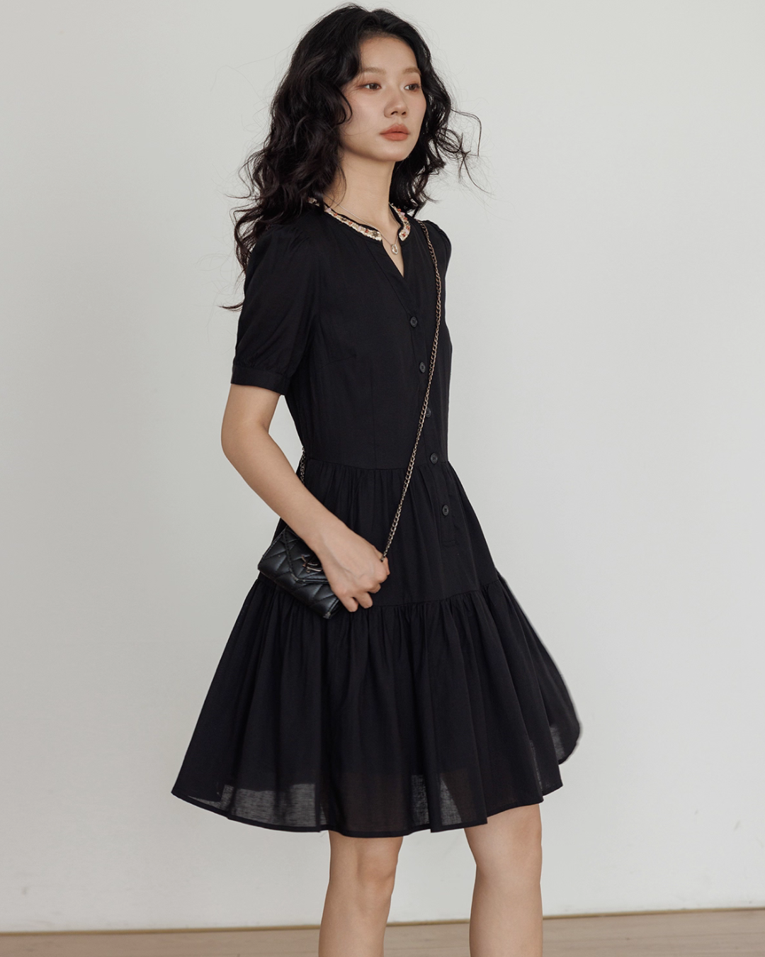 V-Neck Short Sleeve Dress VAS0135