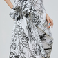 Hand-Drawn Floral Print Dress FER0289