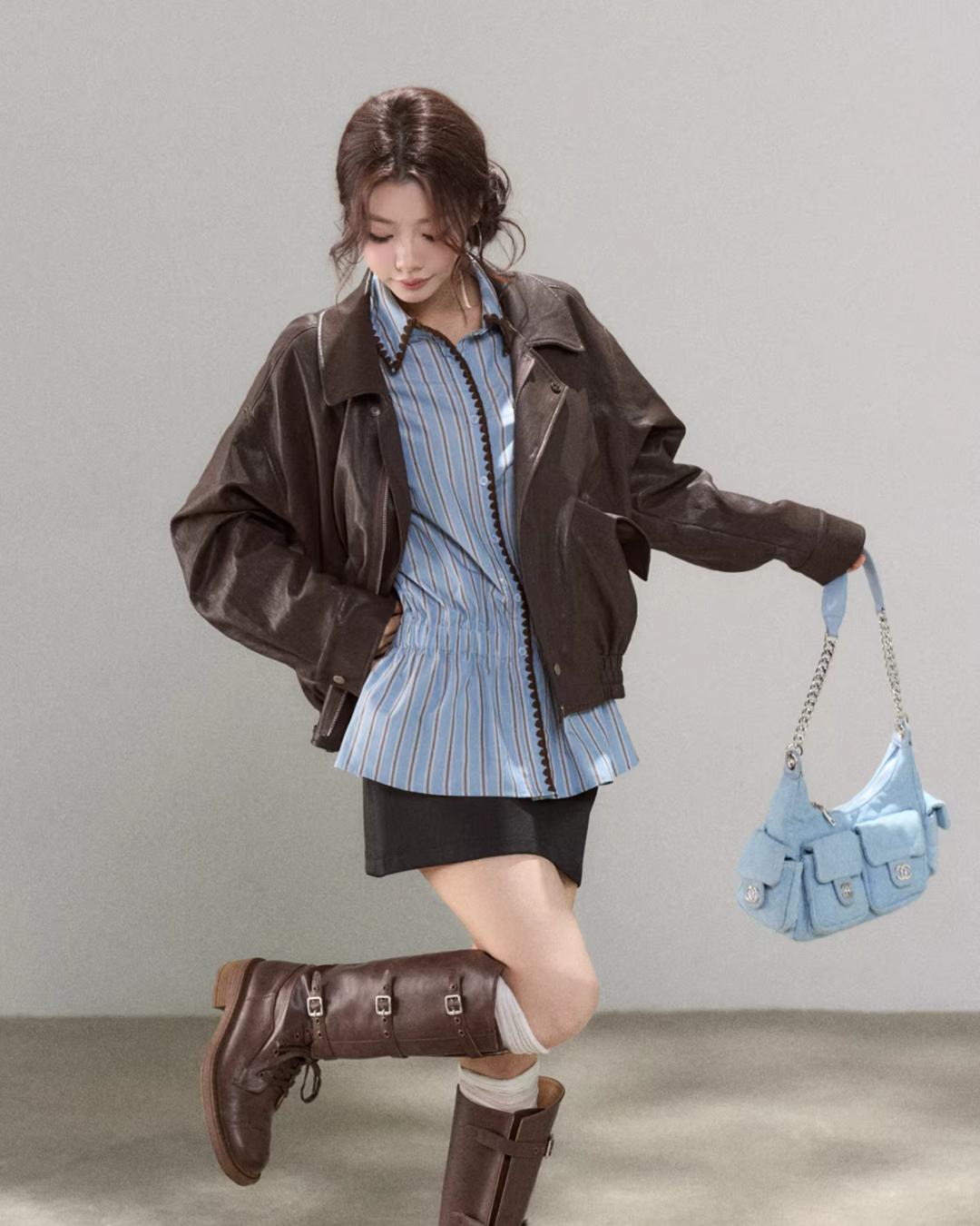 Blue Stripes Long-Sleeve Shirt WDB0015