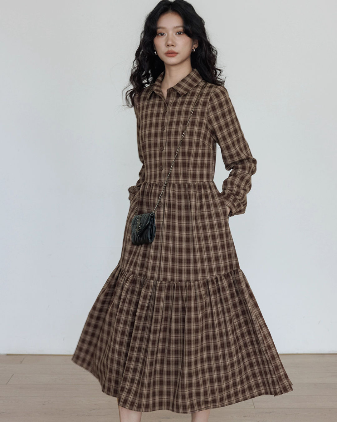 Classic Paid Long Dress VAS0162