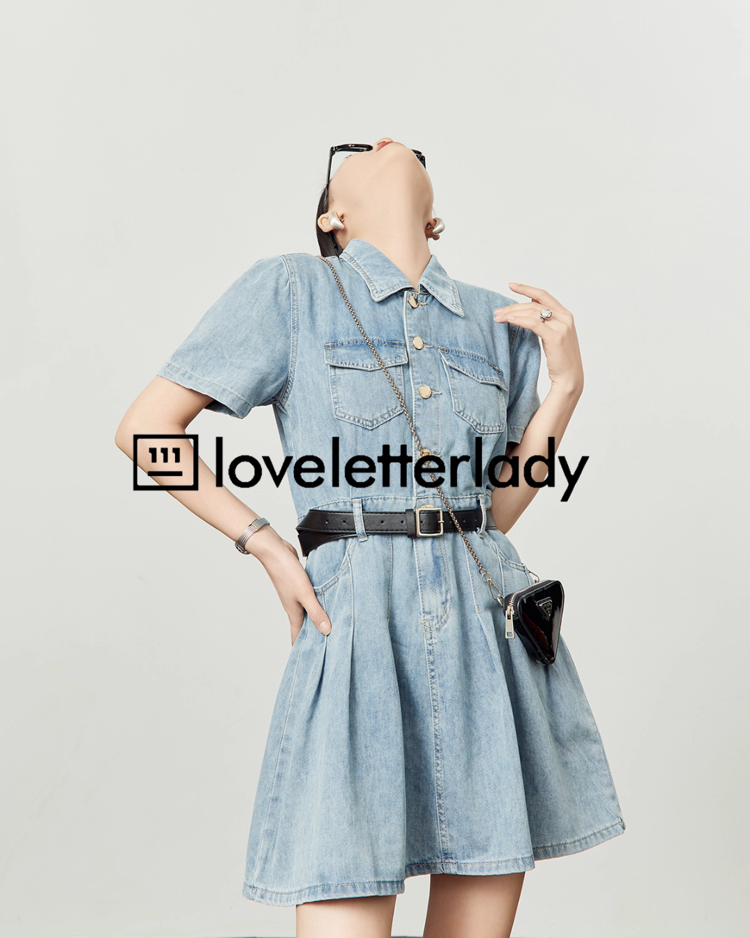 Denim Shirt Flare Dress LLA0508