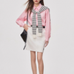 Loose Long-Sleeve Shirt / Border Top WEO0005