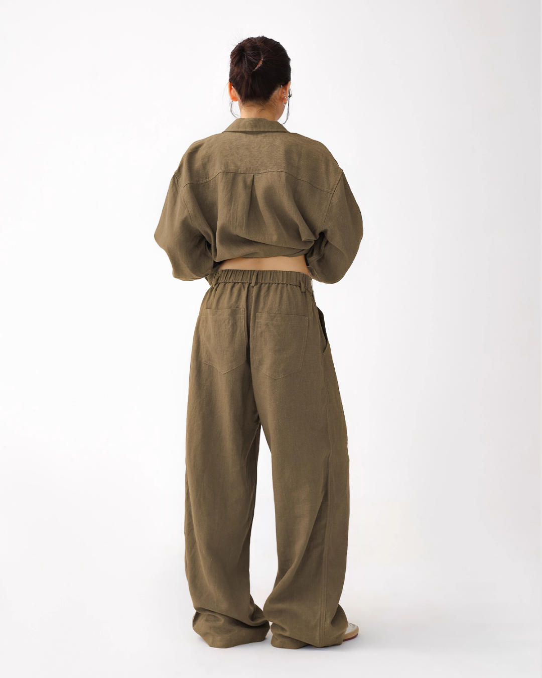 Relax Linen Long Sleeve Shirt / Wide Leg Pants ACS0287