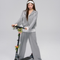 Double Zip Hood Jacket / Frill Docking Sweatpants ASG0017