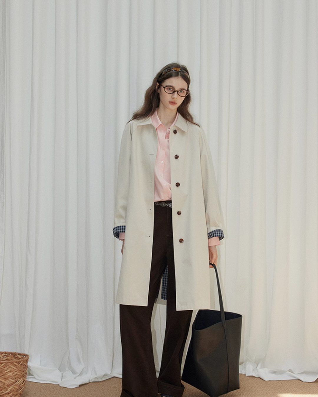 Paid Collar Long Coat RLZ0017