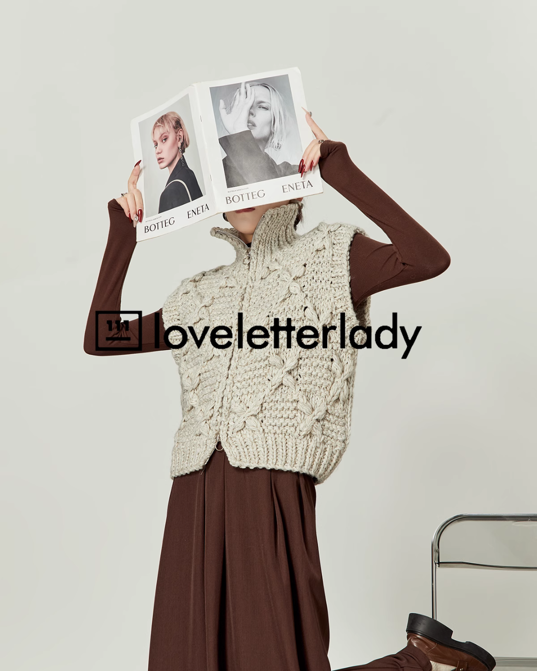 High Neck Zip Knit Vest LLA0392