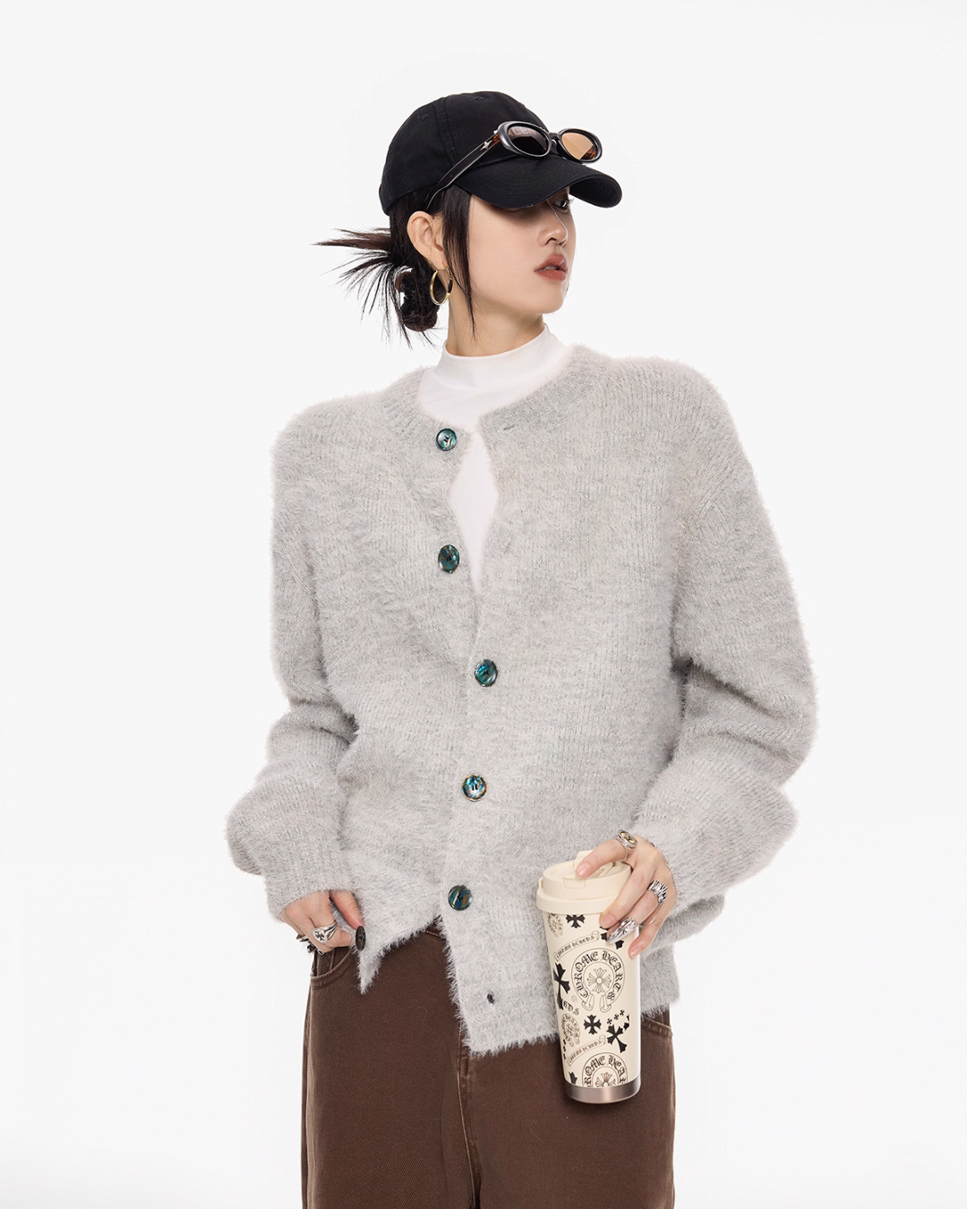 Round Neck Knit Cardigan ICM0101