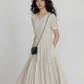 Round Neck Linen Long Dress VAS0132