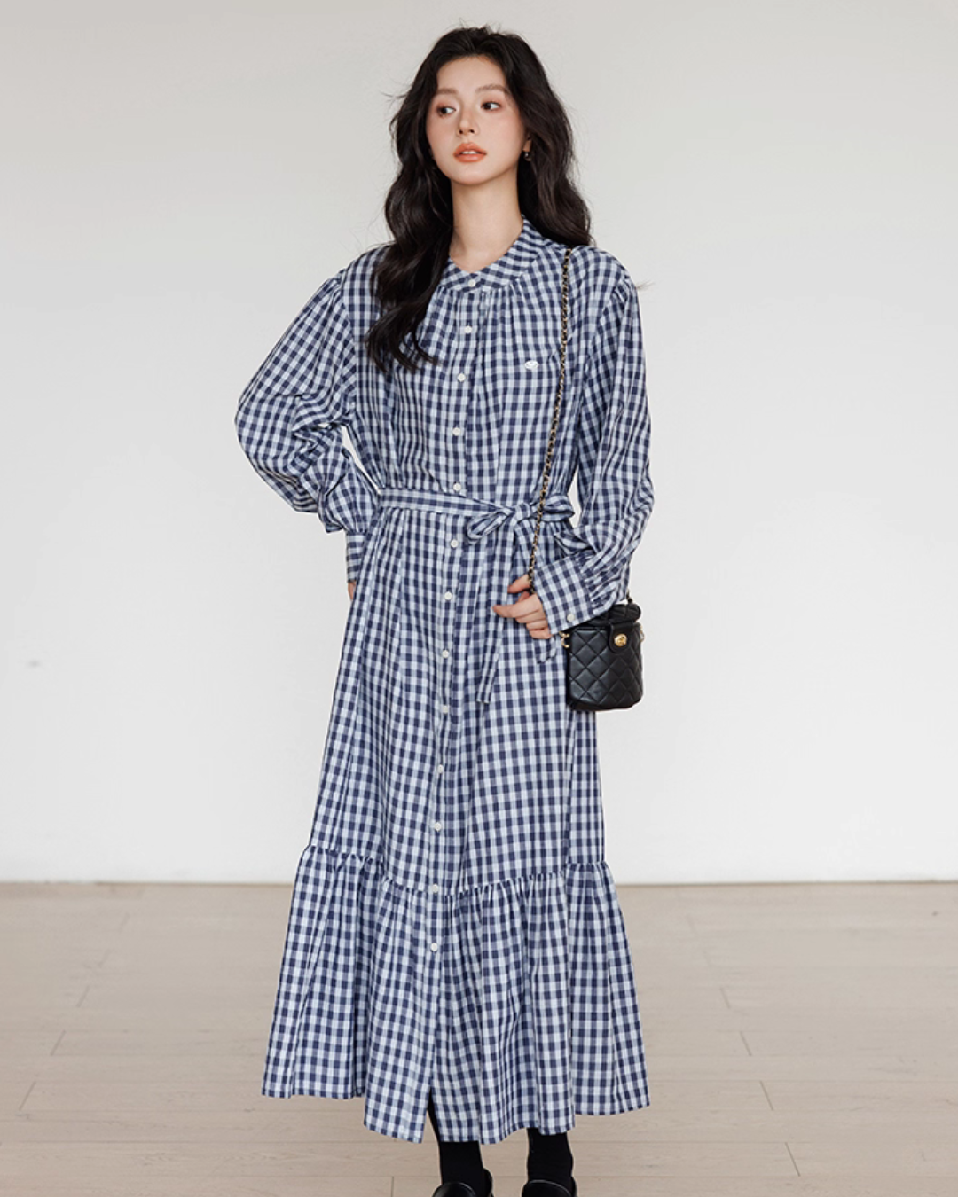 Ribbon Gingham Check Dress VAS0145