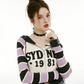 Color Stripe Double Zip Knit IMO0092