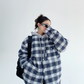 Oversized Quilted Plaid Jacket YLS0462