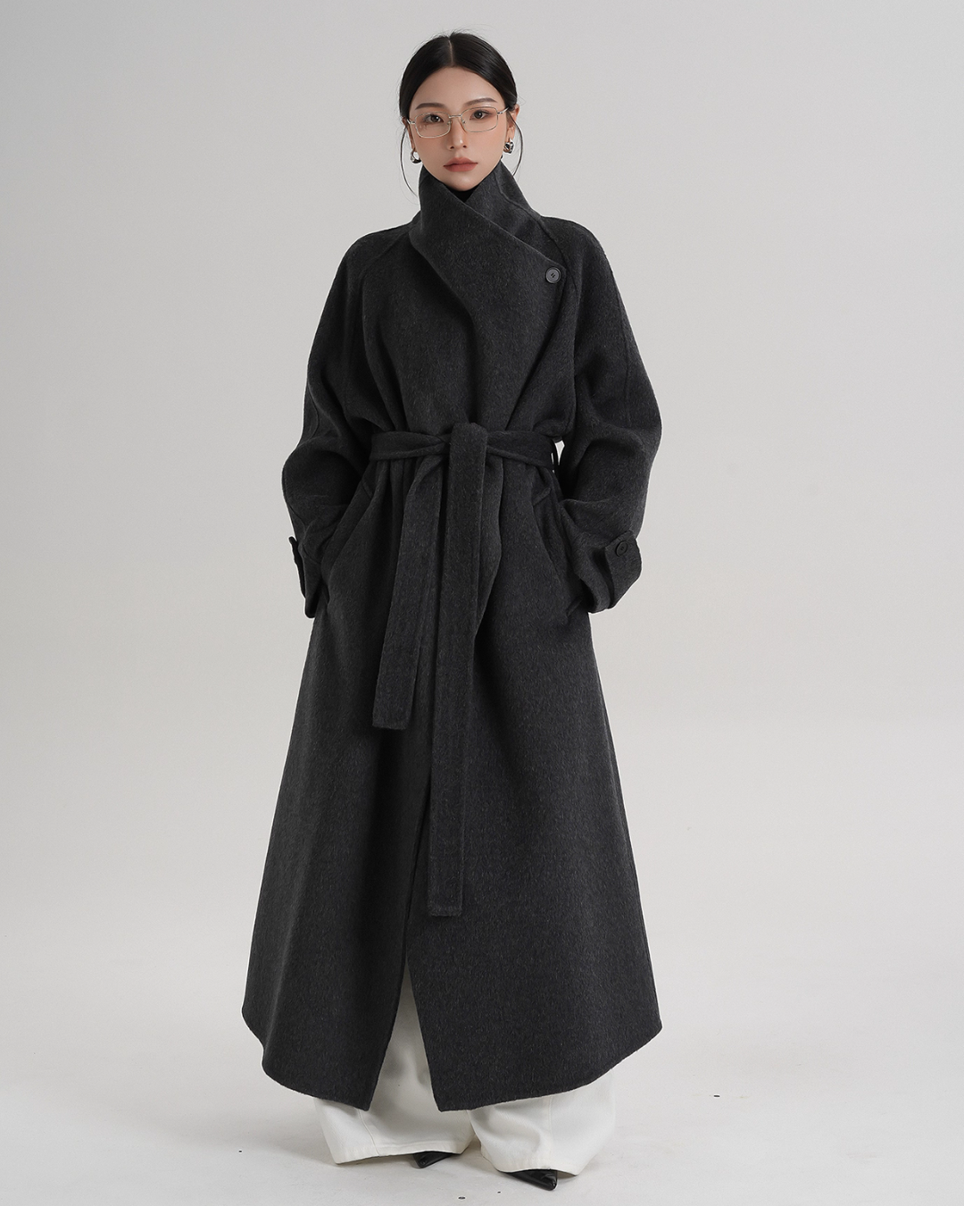 Tie Waist Wool Coat SRS0362