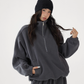 Half-Zip Stand Collar Fleece Top / Wide-Leg Sweatpants ACS0300