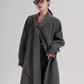 Tie Collar Long Coat SRS0384