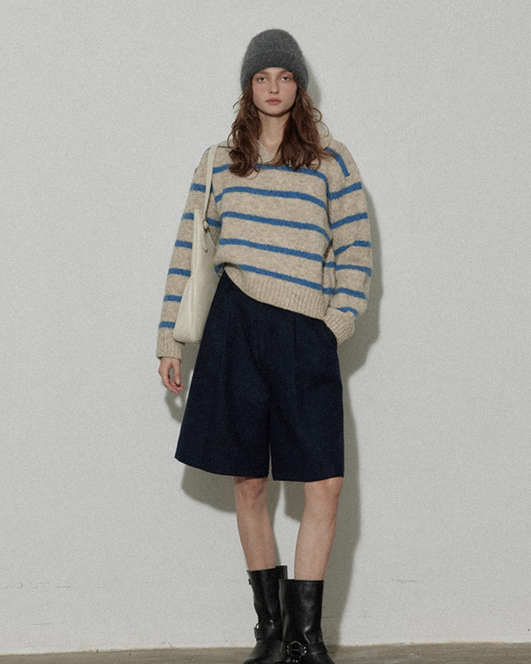 Border Polo Knit Top RLZ0005