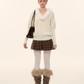 Fur Collar Cable Knit Top ASG0077