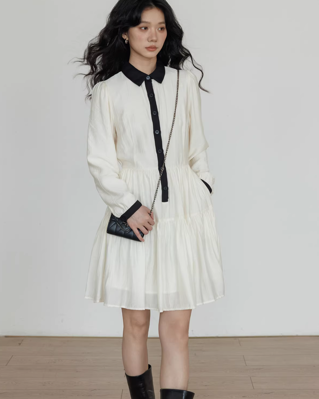 Color-Block Shirt Dress VAS0182