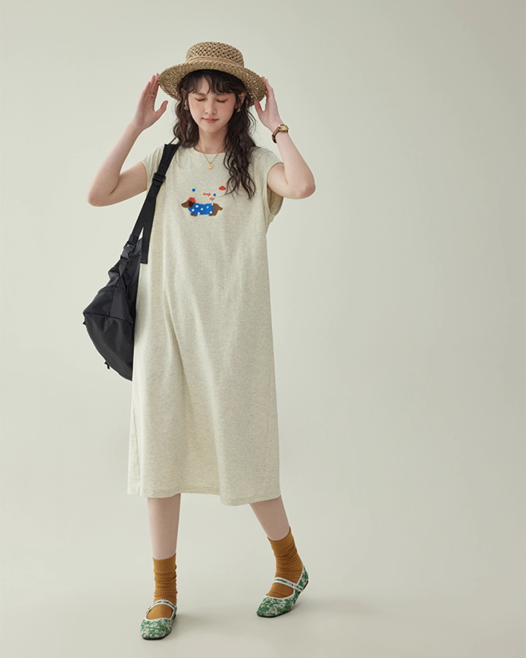 French Sleeve T-Shirt Dress AMU0035