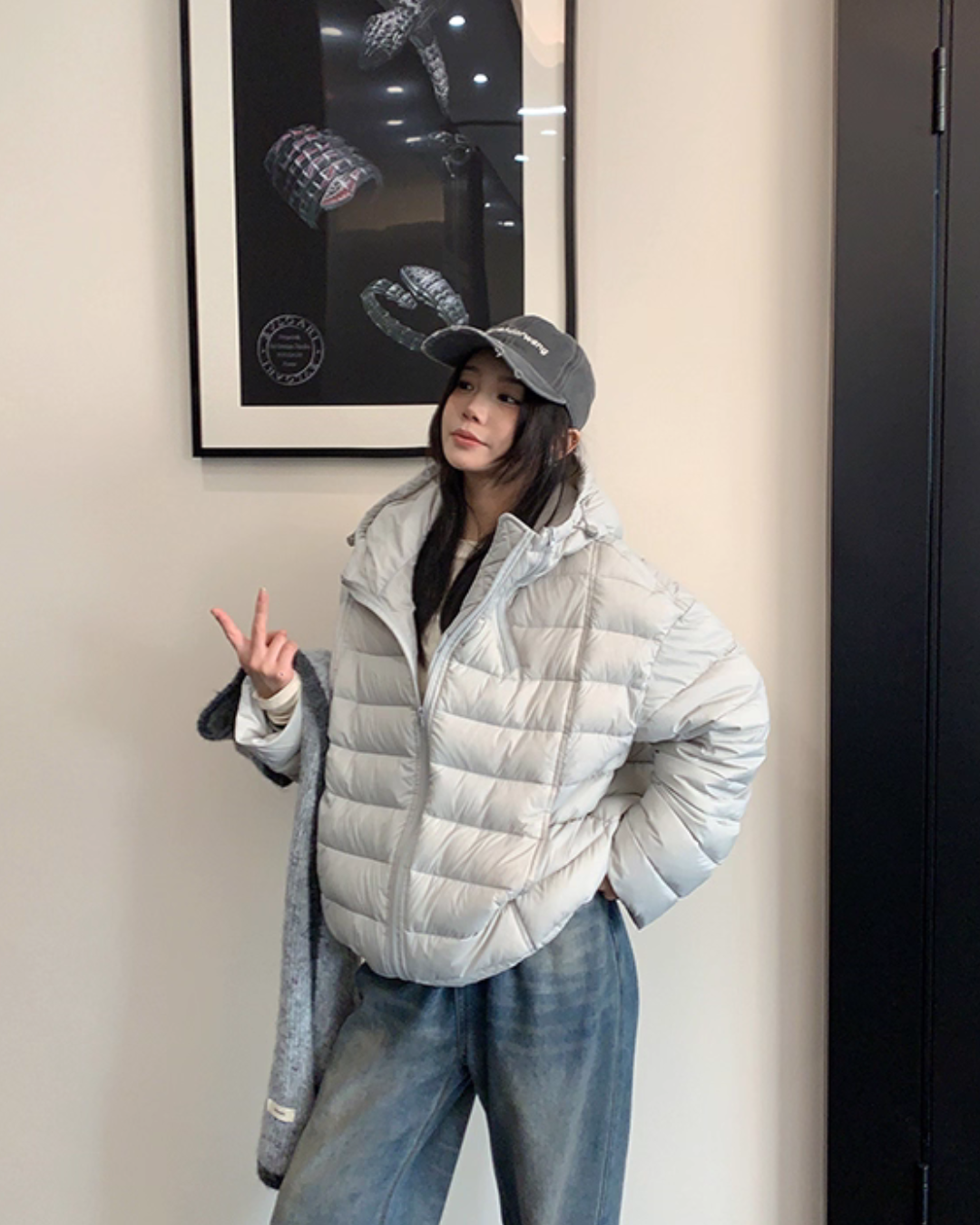 Mid-Length Down Hood Jacket YLS1010
