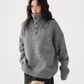 High Neck Half Button Knit Top ACS0354