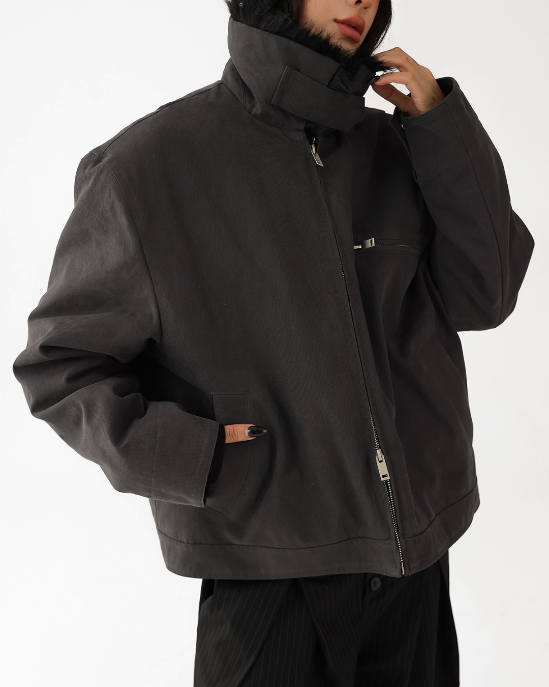 Fur Collar Quilted Jacket ACS0340