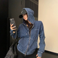 Denim Zip-Up Hoodie YLS1041