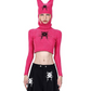 Cat Ears Cropped Slim Tops PPK0120