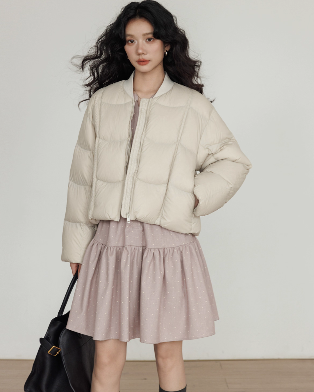 Crew Neck Short Puff Jacket VAS0176