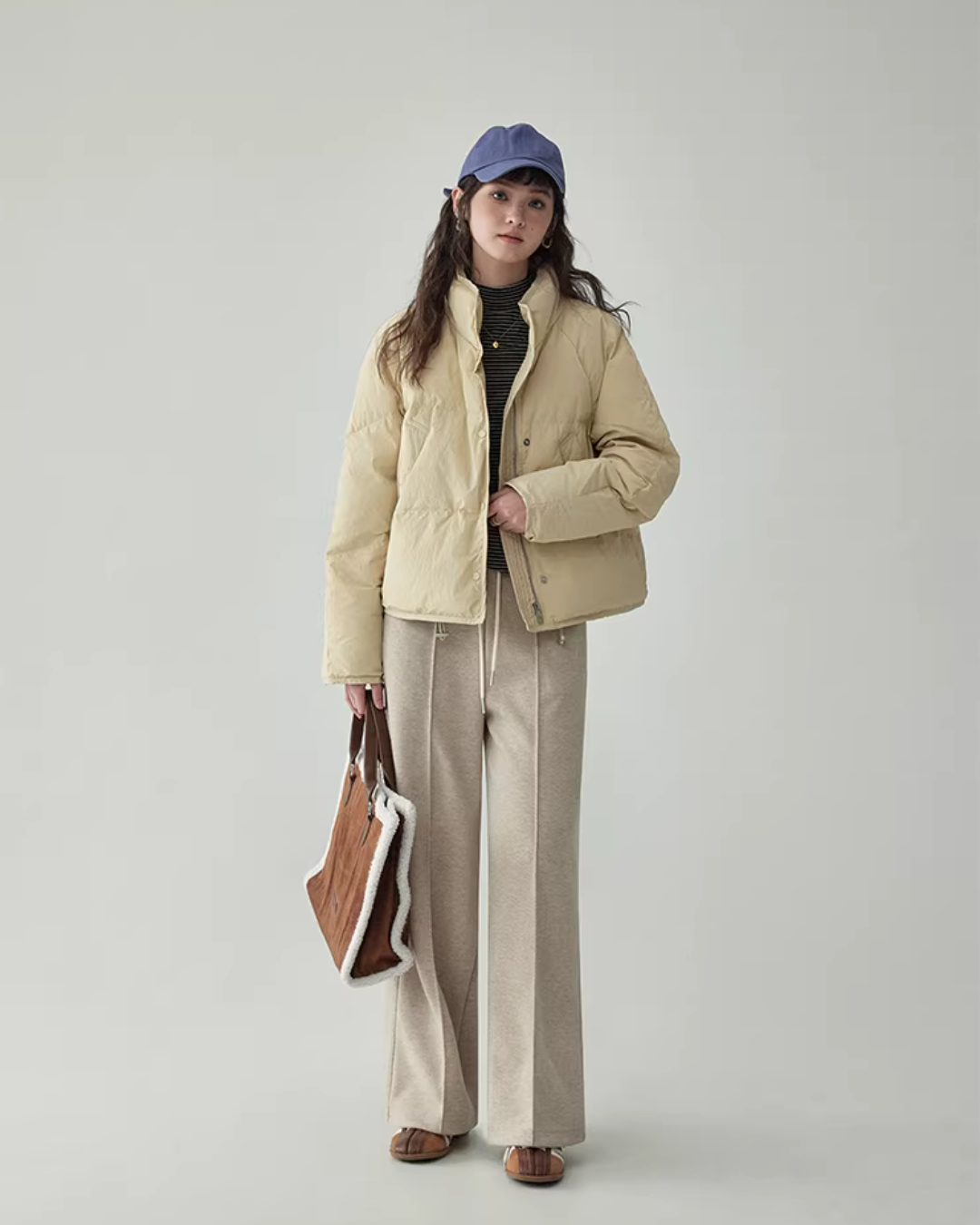 Stand Collar Short Down Jacket AMU0048
