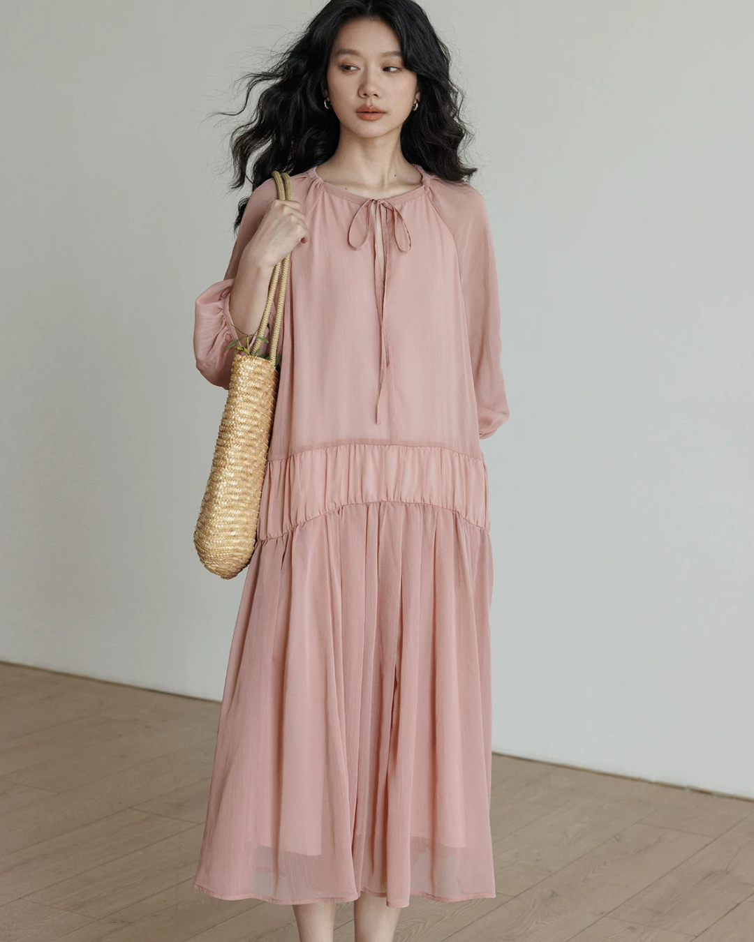 Feminine Tiered Long Dress VAS0197