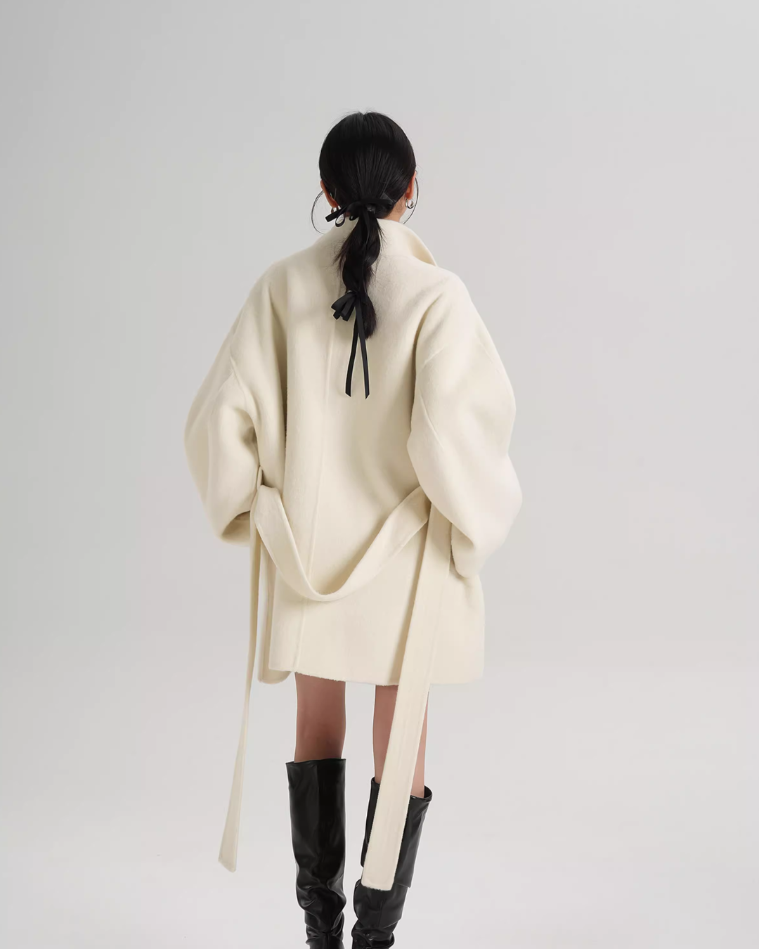 Mid Length Belted Wool Coat SRS0363