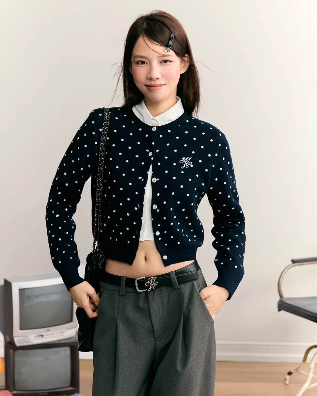 Polka Dot Round Neck Knit MST0003